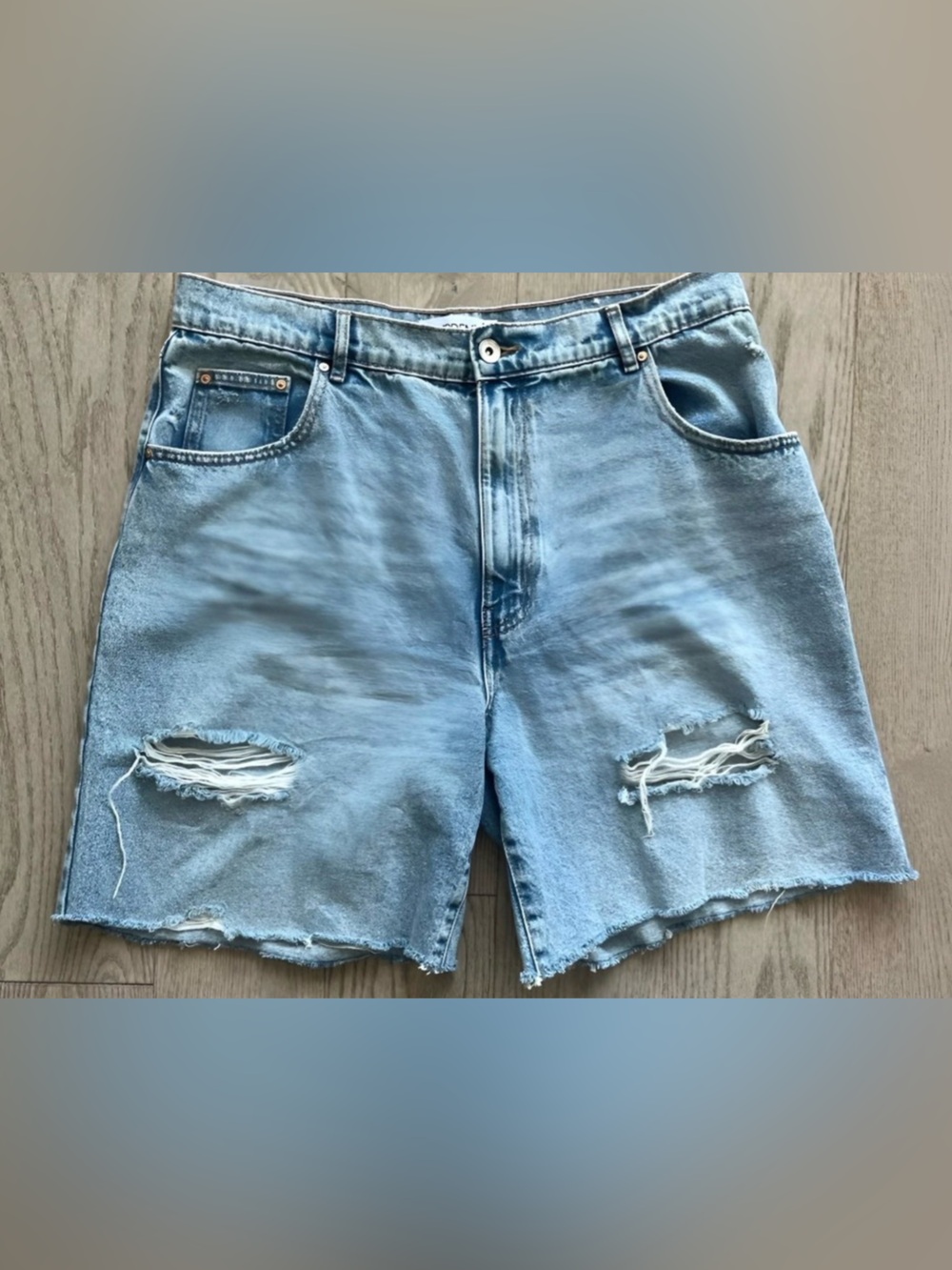 Ardene Women's Light Blue High Rise Bermuda Jean Shorts in size 13 - Picture 1 of 7